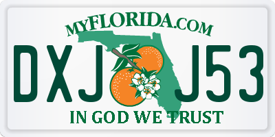 FL license plate DXJJ53