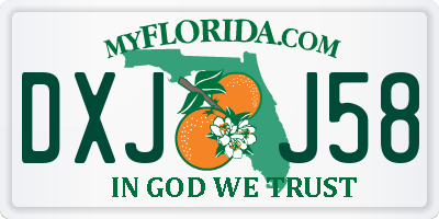 FL license plate DXJJ58