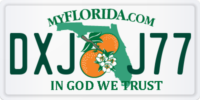 FL license plate DXJJ77