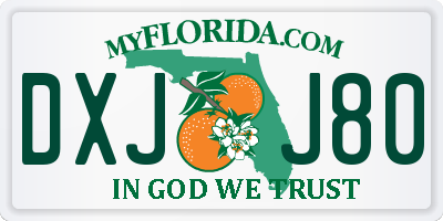 FL license plate DXJJ80