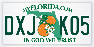 FL license plate DXJK05