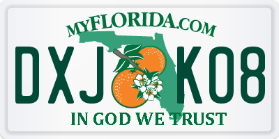 FL license plate DXJK08