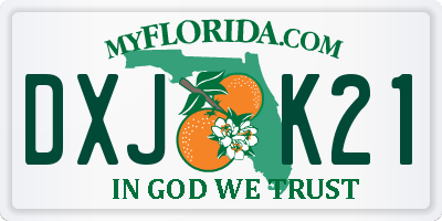 FL license plate DXJK21