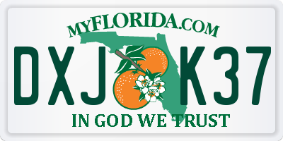 FL license plate DXJK37