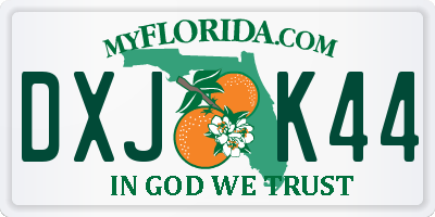 FL license plate DXJK44