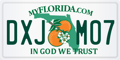FL license plate DXJM07