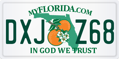 FL license plate DXJZ68