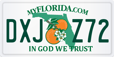 FL license plate DXJZ72