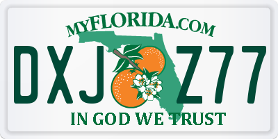 FL license plate DXJZ77
