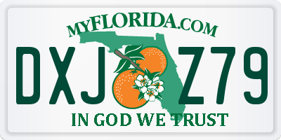 FL license plate DXJZ79