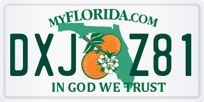 FL license plate DXJZ81