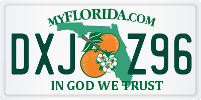 FL license plate DXJZ96