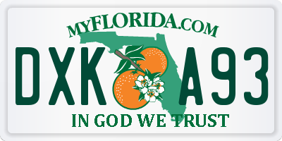 FL license plate DXKA93