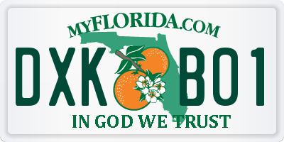 FL license plate DXKB01