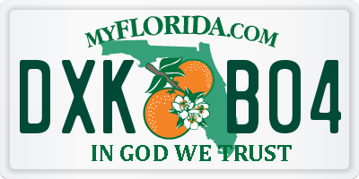 FL license plate DXKB04