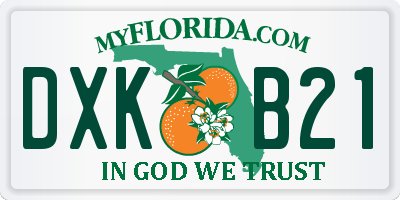 FL license plate DXKB21
