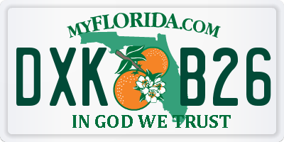 FL license plate DXKB26