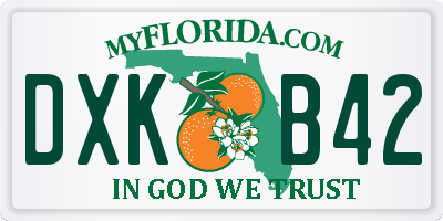 FL license plate DXKB42