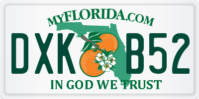 FL license plate DXKB52