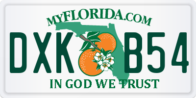 FL license plate DXKB54