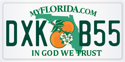 FL license plate DXKB55