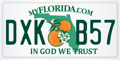 FL license plate DXKB57