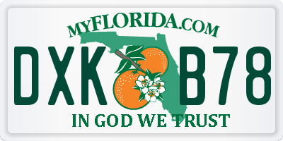 FL license plate DXKB78