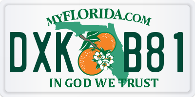 FL license plate DXKB81