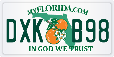 FL license plate DXKB98