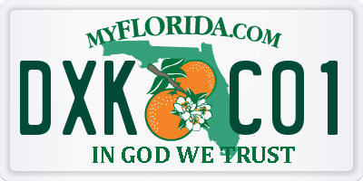 FL license plate DXKC01