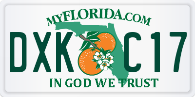 FL license plate DXKC17