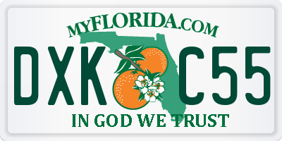 FL license plate DXKC55