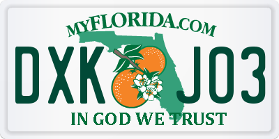 FL license plate DXKJ03