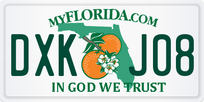 FL license plate DXKJ08