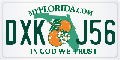 FL license plate DXKJ56