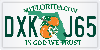 FL license plate DXKJ65