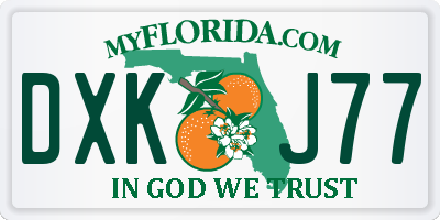 FL license plate DXKJ77