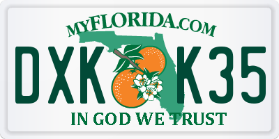 FL license plate DXKK35