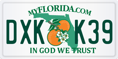 FL license plate DXKK39