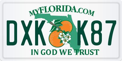 FL license plate DXKK87