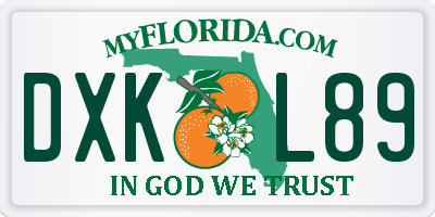FL license plate DXKL89