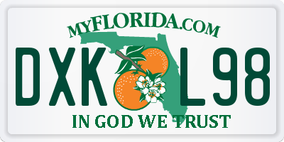FL license plate DXKL98