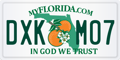 FL license plate DXKM07