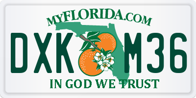 FL license plate DXKM36