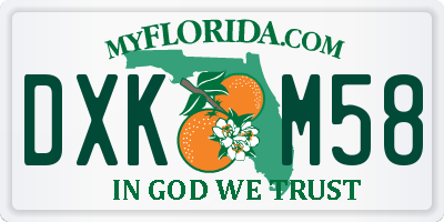FL license plate DXKM58