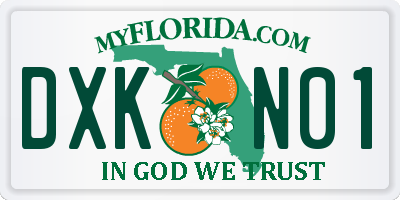FL license plate DXKN01