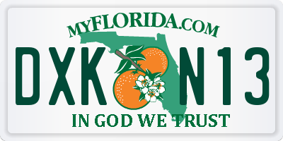 FL license plate DXKN13