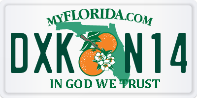FL license plate DXKN14