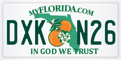 FL license plate DXKN26