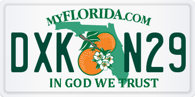 FL license plate DXKN29